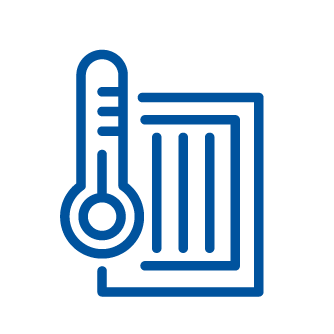 Thermostat and thermometer icon