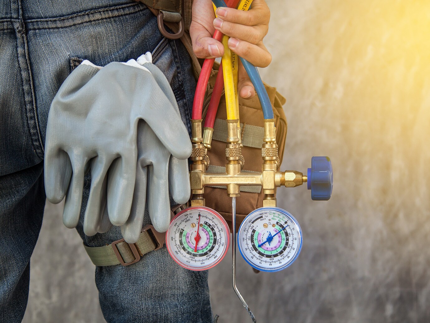 Repairman having all the tool