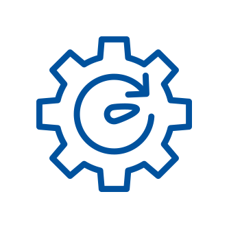 Icon of a timer enclosed in a gear