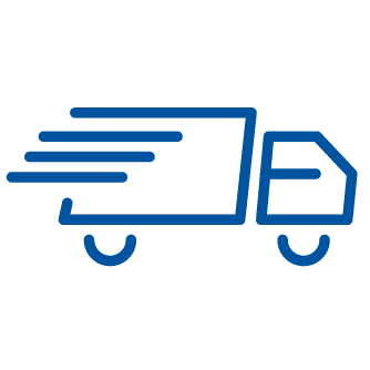Icon depicting a speeding truck