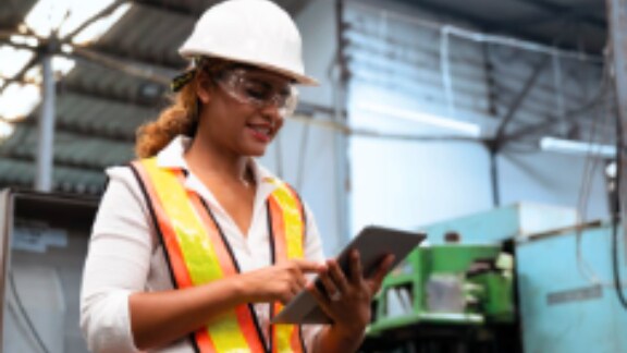 A tech person looking through IPad