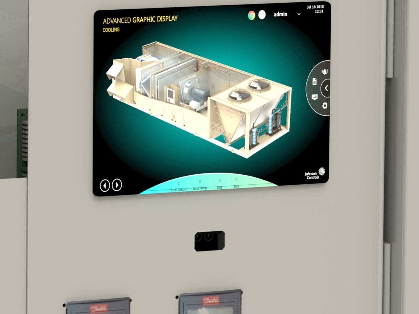 Image of the YORK Sun Premier unit's high-end graphical user interface (GUI)