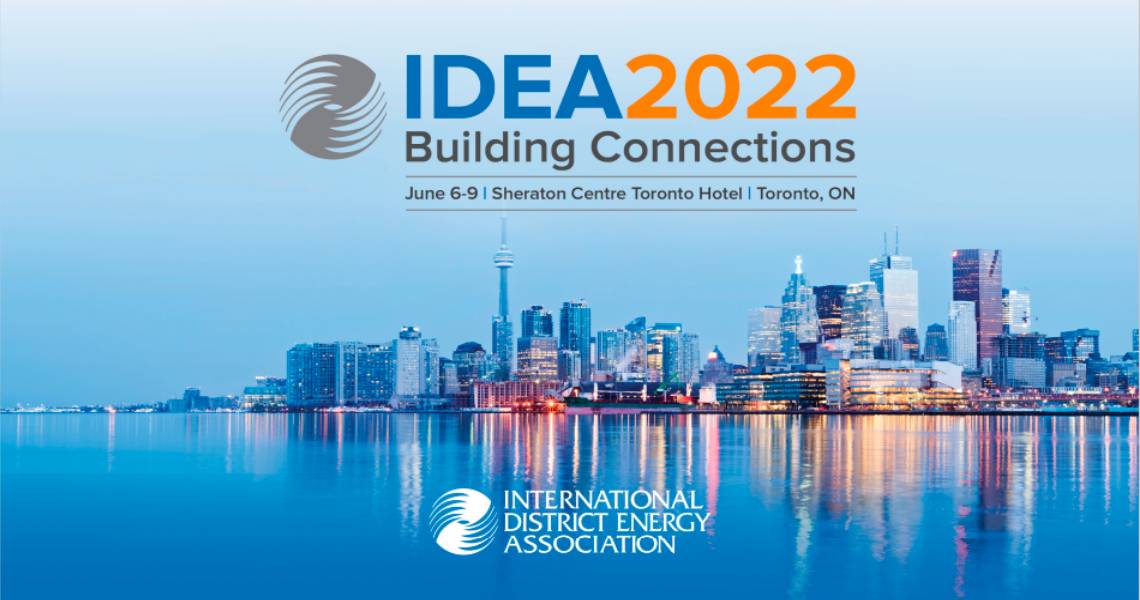 City skyline 'IDEA 2022 Building Connection' and the IDA logo