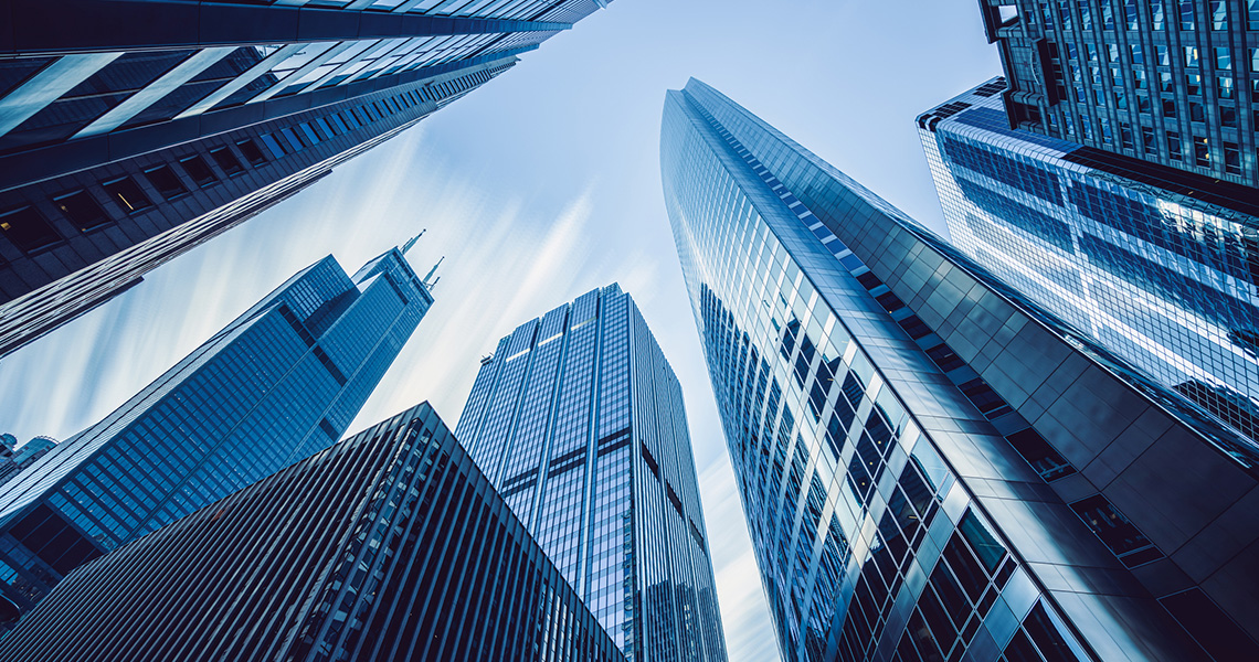 Low-angle shot of a commercial building