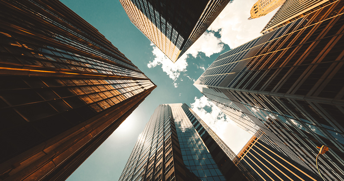 Low-angle shot of a commercial building