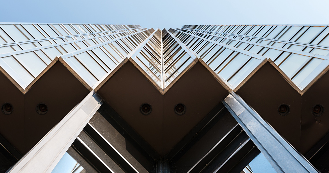Low-angle shot of a commercial building