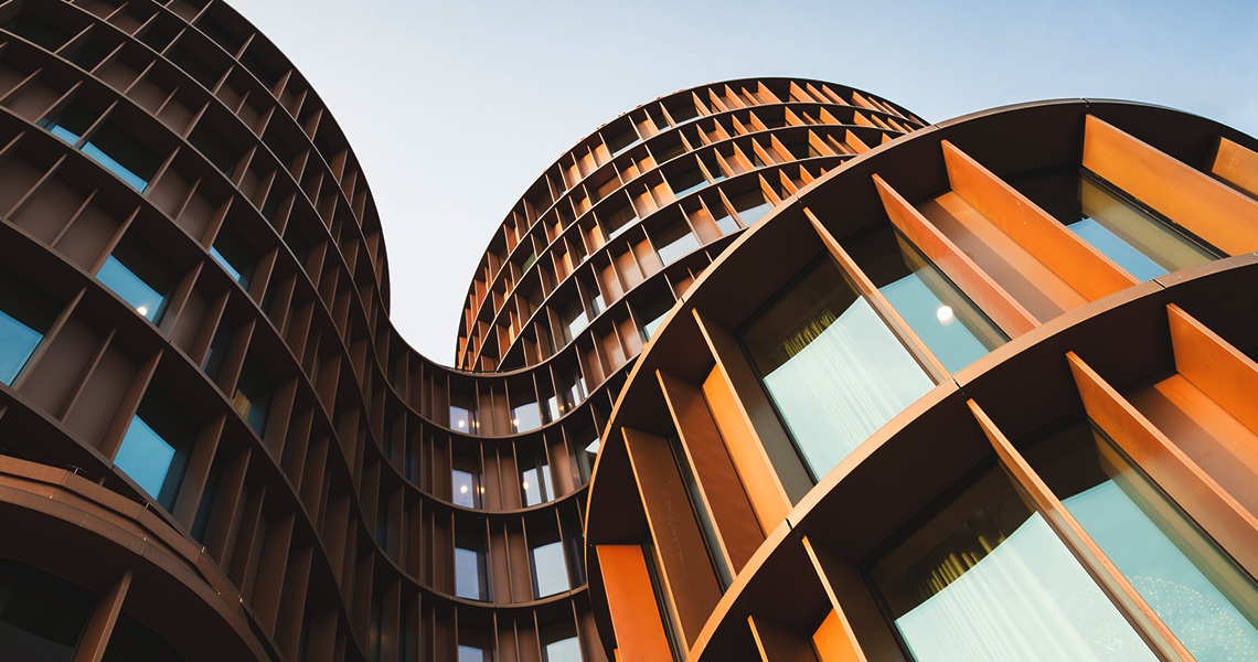 Low-angle shot of a commercial building