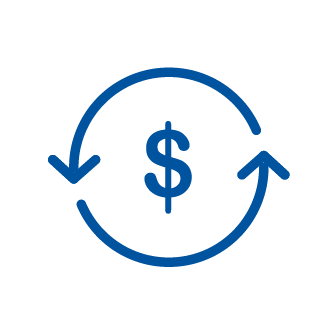 Dollar icon enclosed in two circular arrows