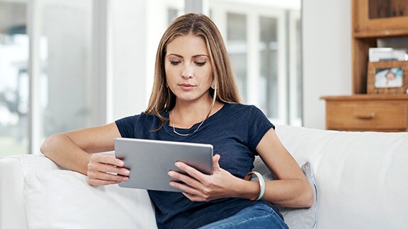A girl watching on i pad