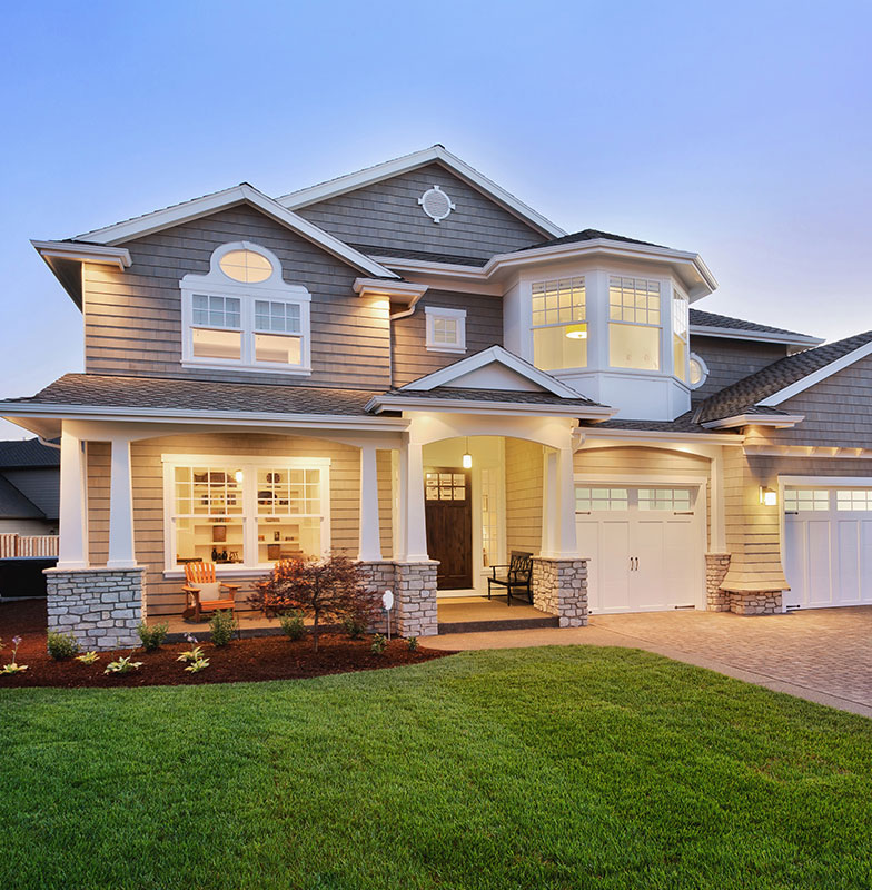 Exterior of a house with lawn